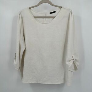 Womens Minimalist Lagenlook Top Size 42 US XL Capsule Relaxed Neutral Boho